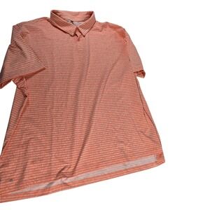 Adidas Men's Big & Tall Peach Stripe‎ Short Sleeve Golf Polo Shirt Size 4XL